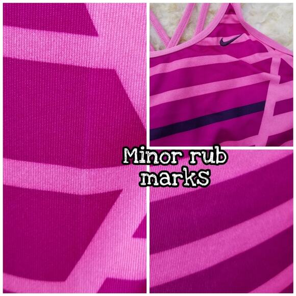 Strappy Nike Tank Size M Purple Pink Stripe Top Crisscross Racer Back - Picture 5 of 10